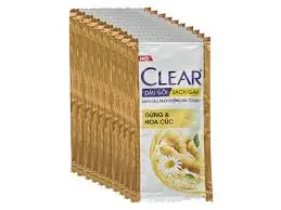 [HPCSH004] S-Dầu Gội dây CLEAR Sạch Gàu Gừng Và Hoa Cúc 6g x10/66