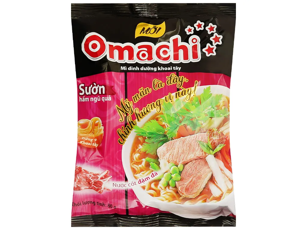 [FODMI013] Mì Omachi Sườn Hầm Ngũ Quả 80g