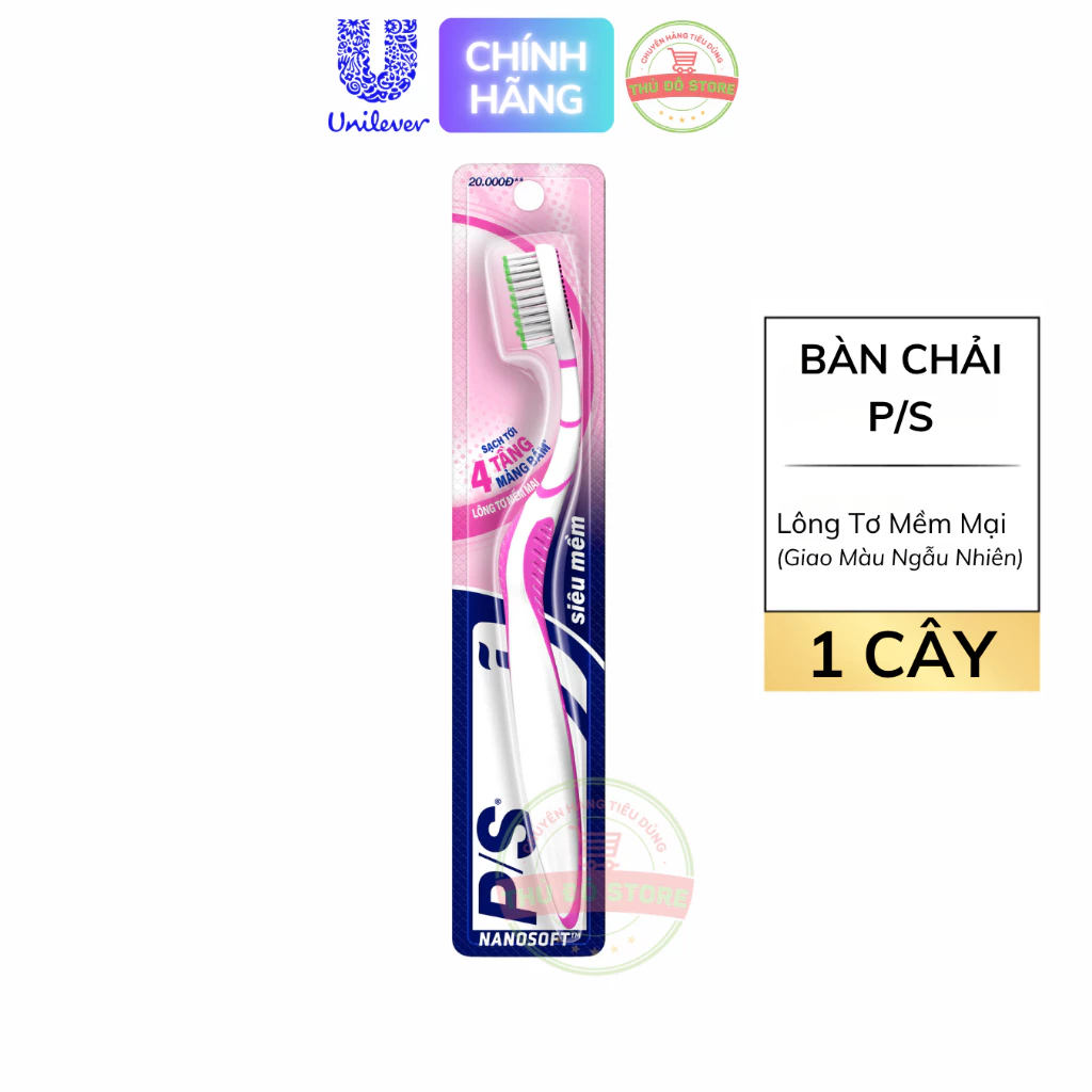 S-Bàn chải PS Lông Tơ mềm mại Hồng